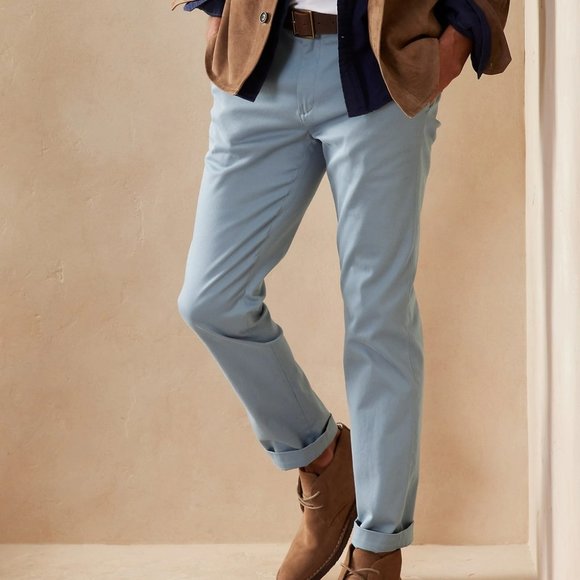 Banana Republic Fulton Skinny Rapid Movement Washed Denim Chino 44W x 32L - Picture 2 of 13